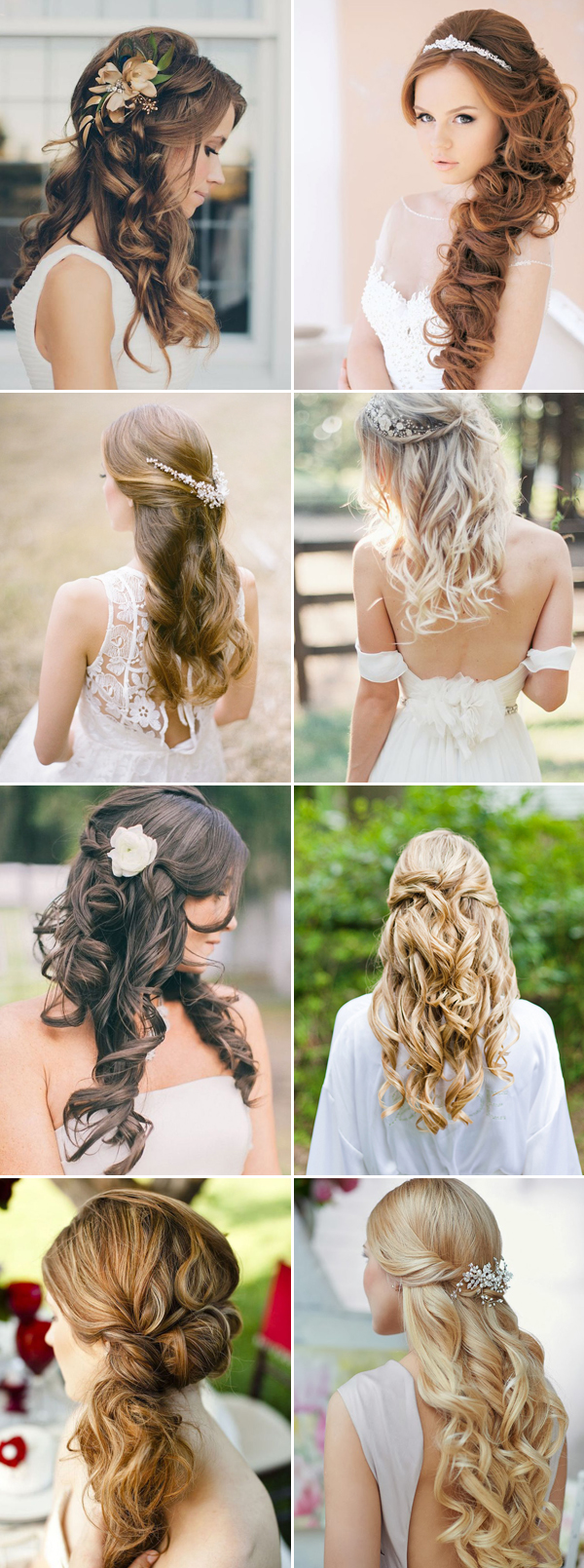 16 Gorgeous Half Up, Half Down Hairstyles for Brides - Praise Wedding