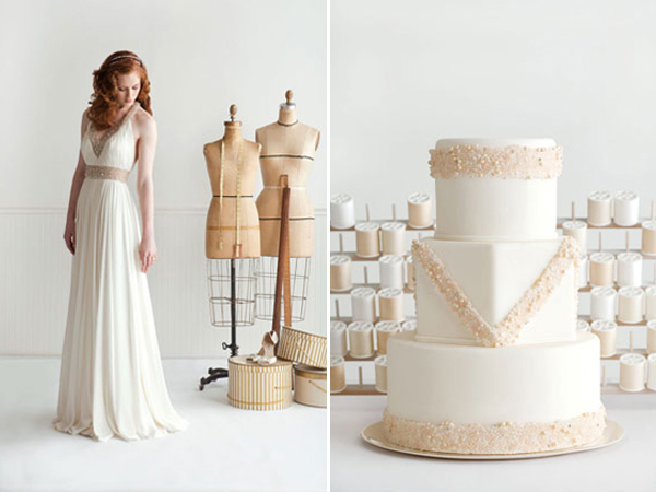 14-Reem Acra dress and cake by I Dream of Jeanne Cakes