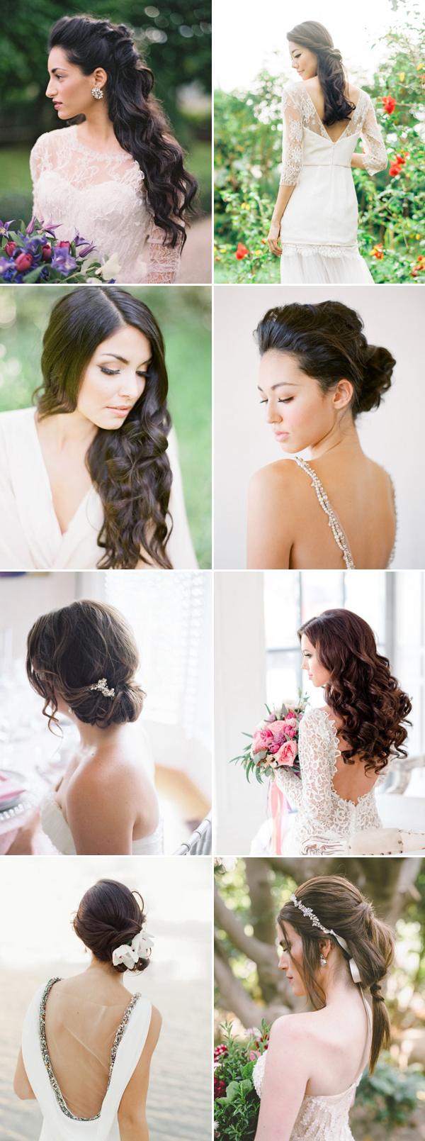 28 Gorgeous Hairstyles for Brides with Dark Hair - Praise Wedding