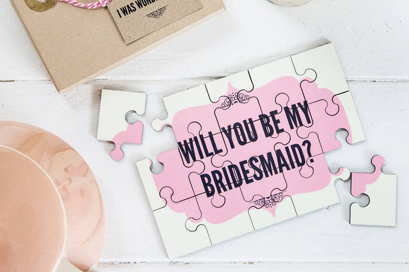 Will You Be My Bridesmaid Jigsaw Puzzle 15 Pieces Flowers Wedding Party 6 x 3.5" 