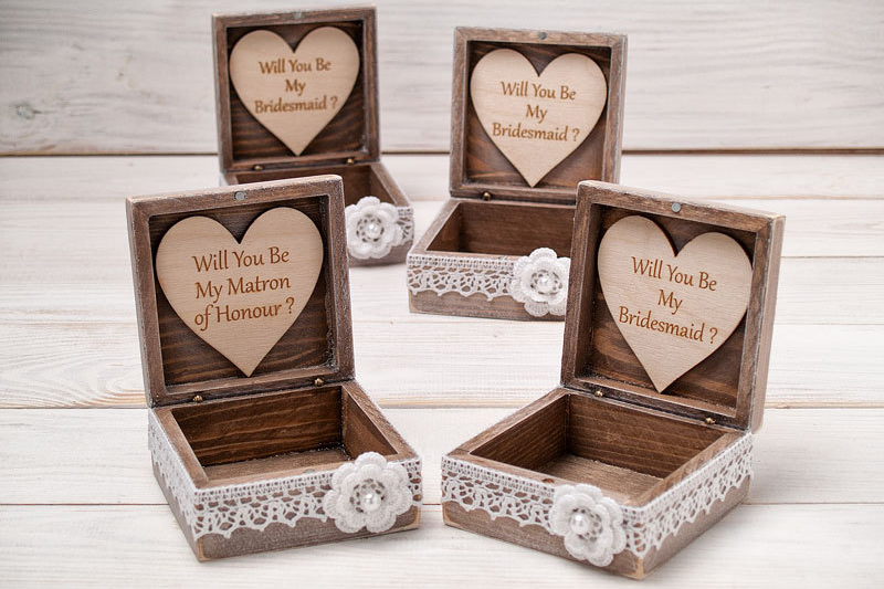 21-Bridesmaids Gift Wooden Jewelry Box