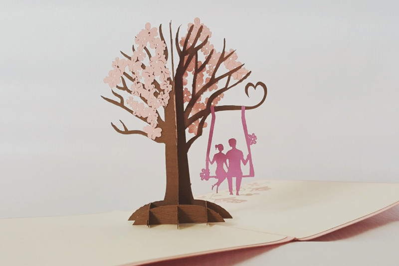 10-Lover Tree 3D Pop Up Invitation