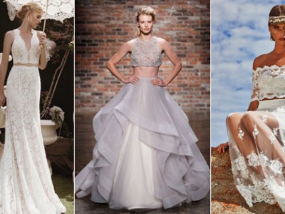 23 Absolutely Stunning Two-Piece / Crop Top Wedding Dresses for Trendy Brides!
