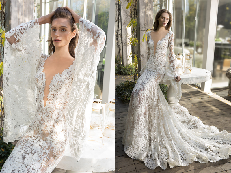 Deep V-neck! 27 Stunning Plunging Neckline Wedding Dresses! - Praise ...