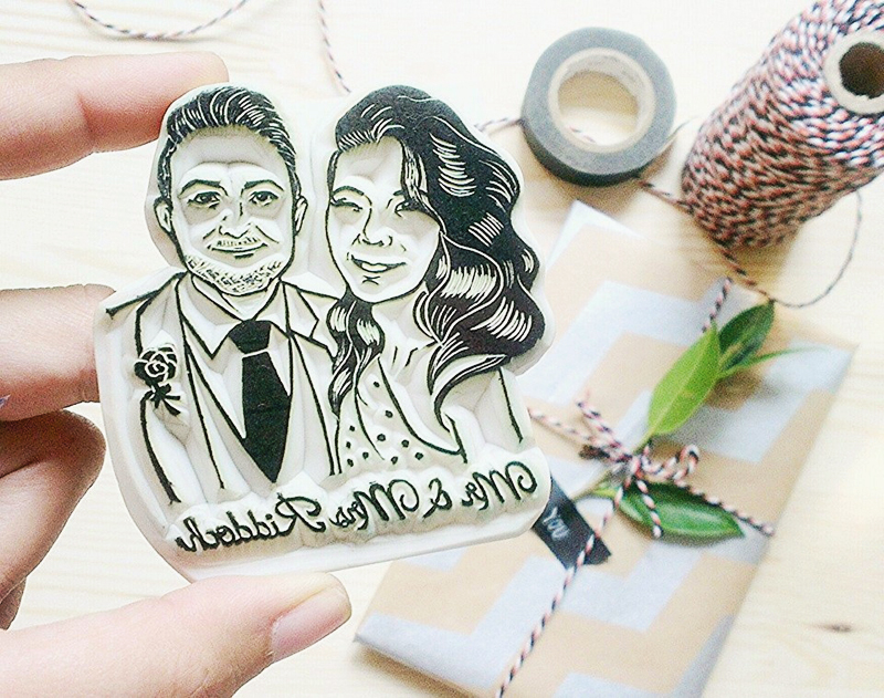 03-Hand-Carved Personalized Portrait Stamp