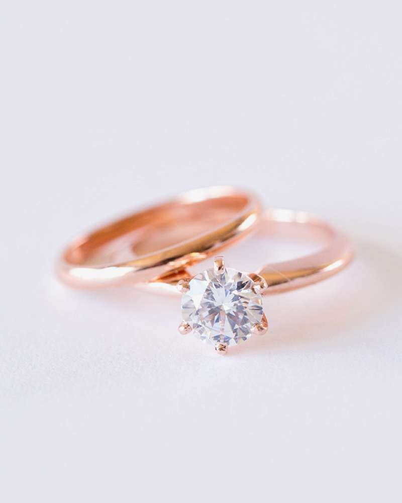 08-Rose Gold Diamond Solitaire Engagement Ring