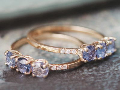 Blue Rose Cut Sapphire Ring
