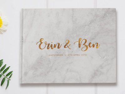Marble Gold Foil Guestbook
