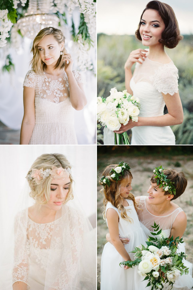 6 Beautiful Wedding Dress Styles For Brides With Short Hair