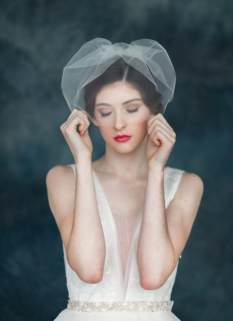 18-Tulle Blusher Bridal Veil