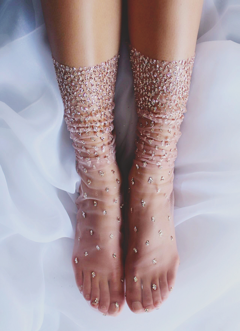 01-Ombre Sparkle Tulle Socks