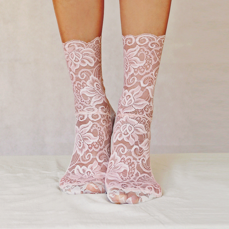 15-Floral Lace Ankle Socks
