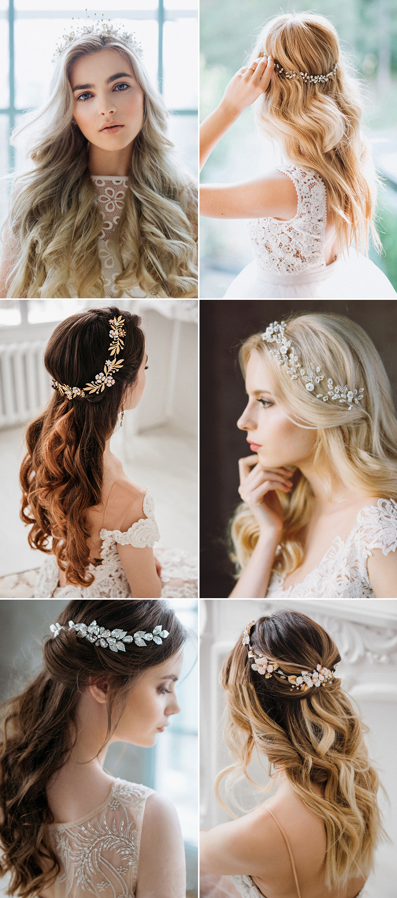 How To Wear Your Hair Down For Your Wedding? 30 Chic Hair Accessories To  Style Free-Flowing Long Hair! - Praise Wedding