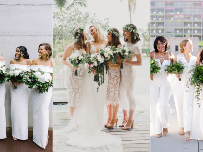 17 All-White Bridal Parties That Prove White Bridesmaid Dresses Are Here to Stay!
