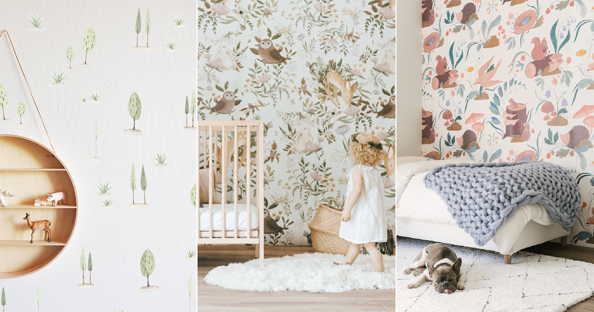 Whimsy Woodland Themed Nursery Trend 24 Modern Baby S Room Wallpapers With Major Enchanted Forest Vibes Praise Wedding