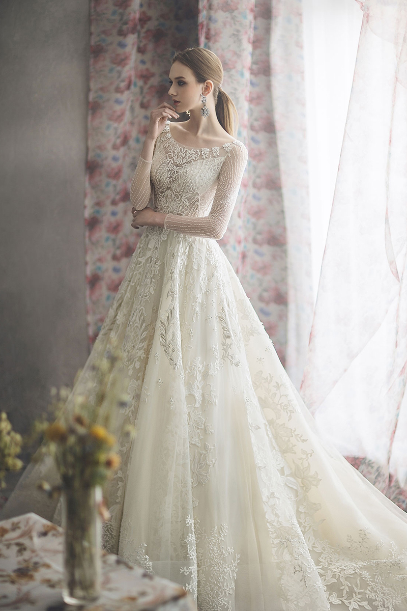 whimsical glam romantic wedding dress