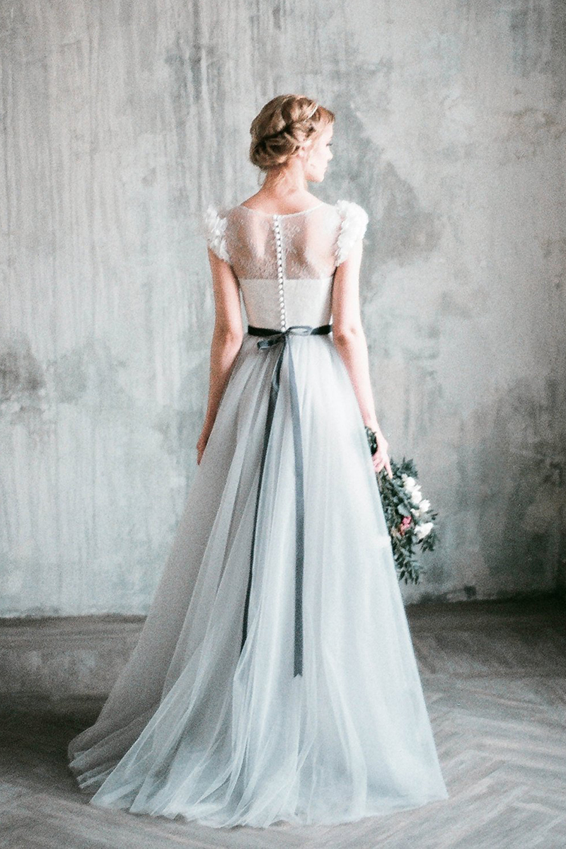 Romantic flowy wedding dress