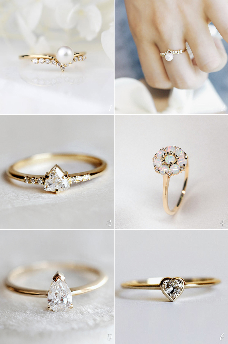 diamond alternative gem stone engagement rings
