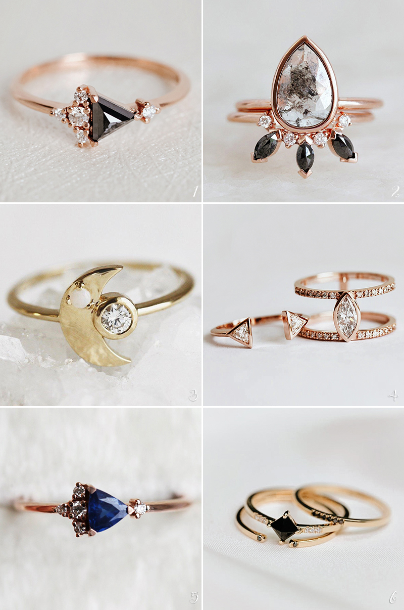 diamond alternative gem stone engagement rings