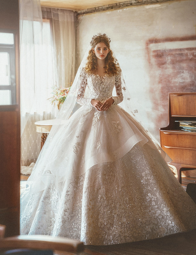 classic feminine wedding dress