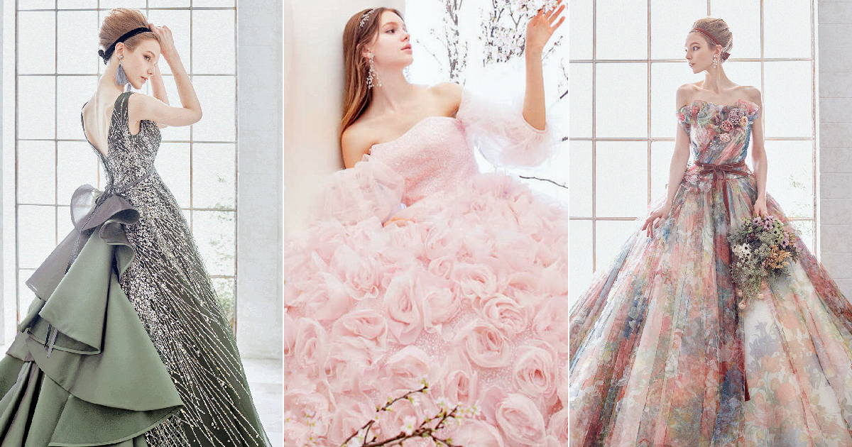 23 Princess-Worthy Japanese Colored Wedding Dresses - Praise Wedding