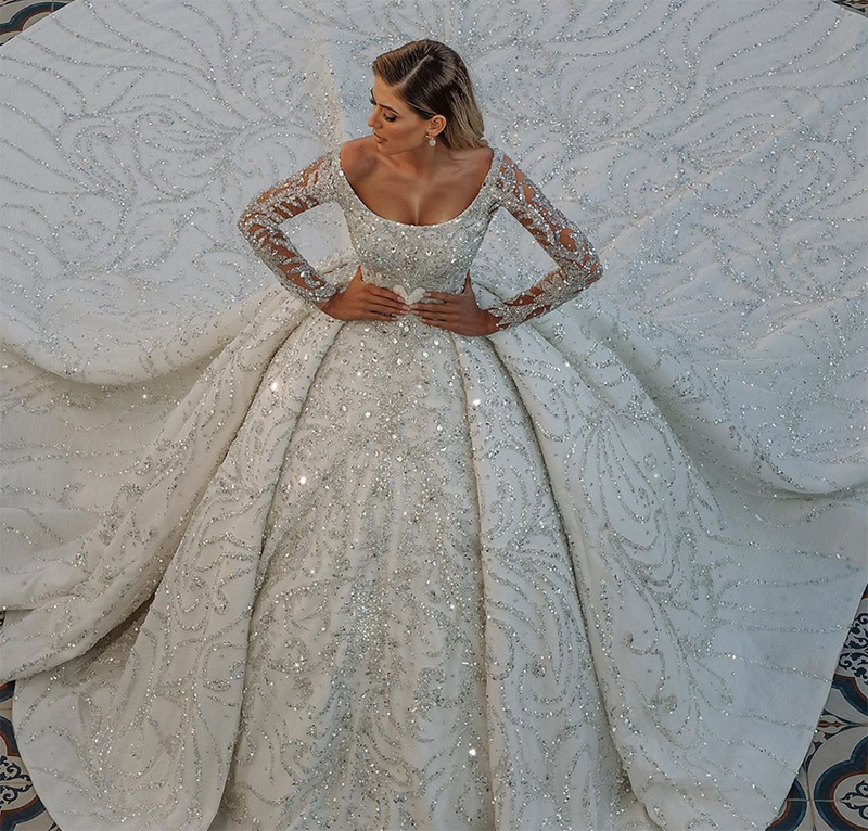 classic sparkly wedding dresses