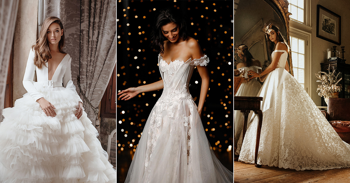 15 Stunning Wedding Dresses Featuring Mixed Fabrics and Textural ...