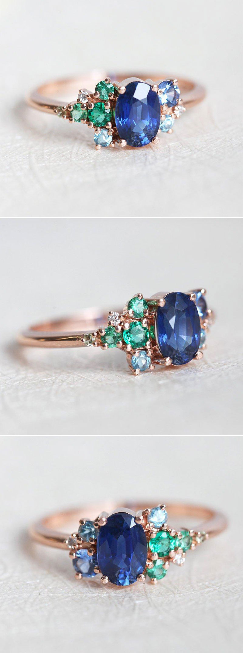 blueberry fruit gemstone rings