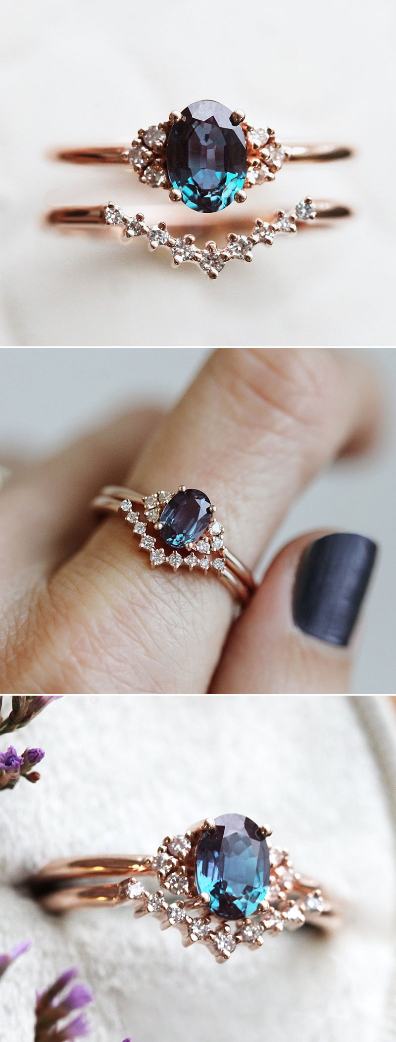 blue gemstone engagement rings diamond alternative 